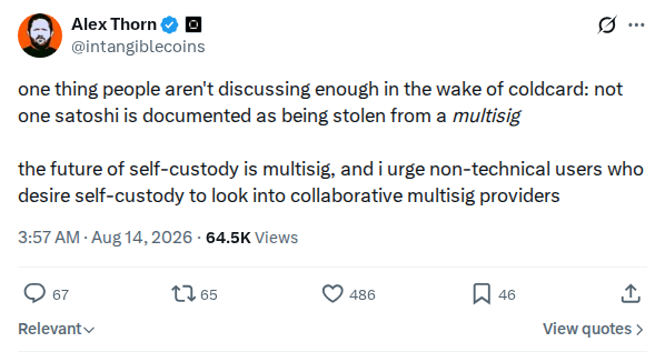 Captured screenshot: No satoshi documented stolen from multisig