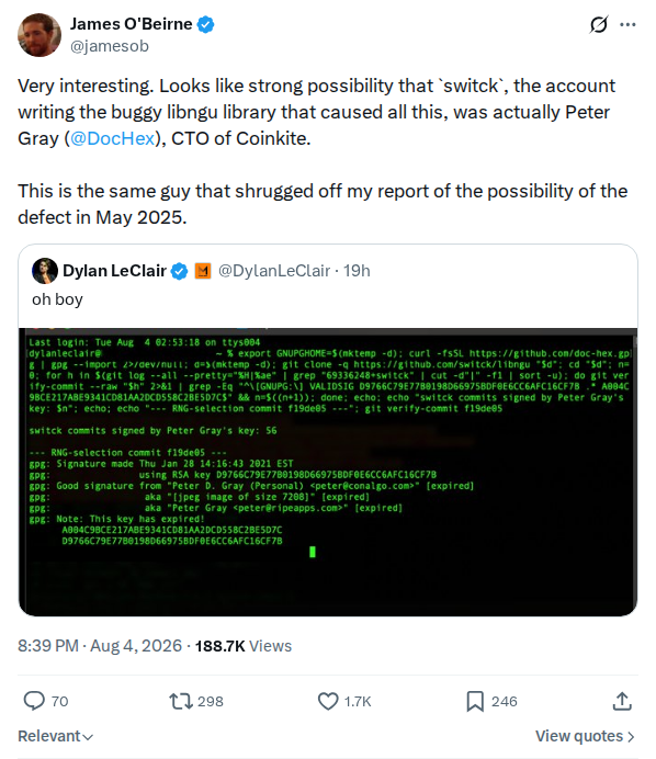 Captured screenshot: Jamesob 2084620229389197453