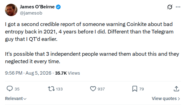 Captured screenshot: Jamesob 2085001896192827884