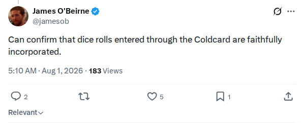 Captured screenshot: Dice rolls are faithfully incorporated