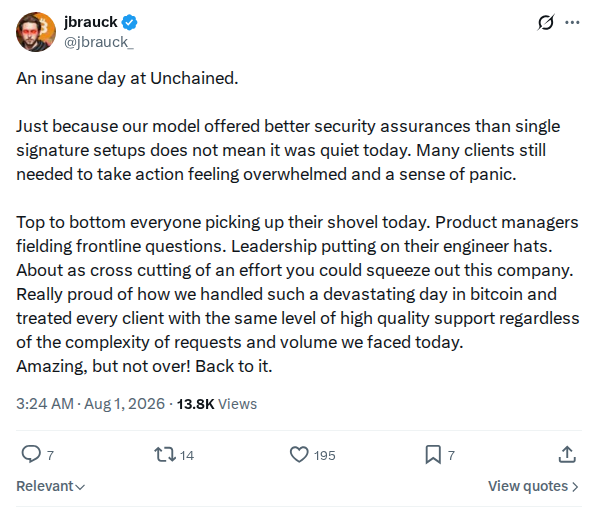 Captured screenshot: Unchained's incident-response workload