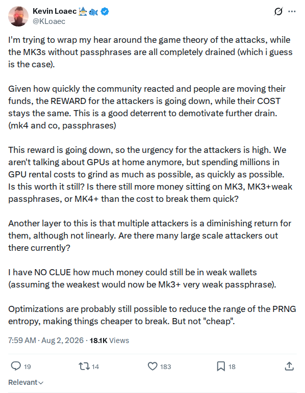 Captured screenshot: Attacker economics as funds move