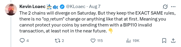 Captured screenshot of the post by @KLoaec