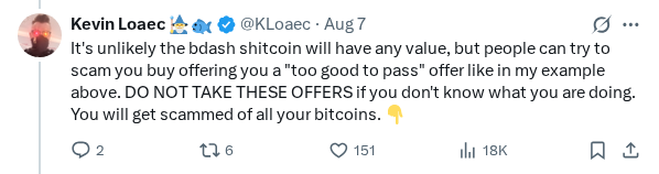 Captured screenshot of the post by @KLoaec