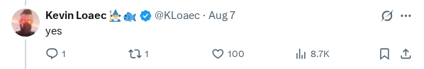 Captured screenshot of the reply by @KLoaec