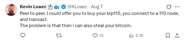 Captured screenshot of the reply by @KLoaec