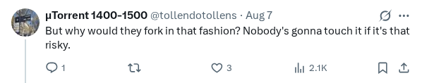 Captured screenshot of the reply by @tollendotollens