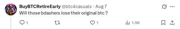 Captured screenshot of the reply by @btc4casuals