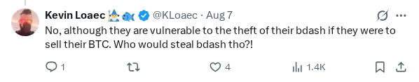 Captured screenshot of the reply by @KLoaec