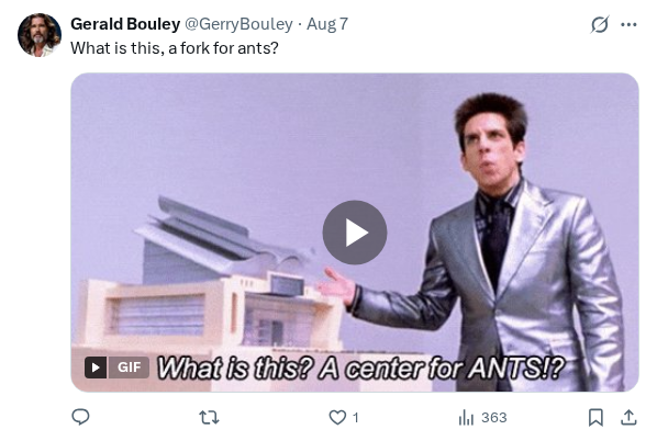 Captured screenshot of the reply by @GerryBouley