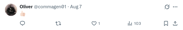 Captured screenshot of the reply by @commagen01
