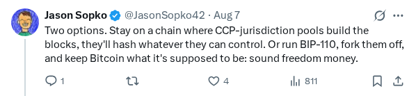 Captured screenshot of the reply by @JasonSopko42