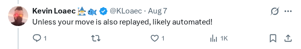 Captured screenshot of the reply by @KLoaec