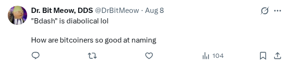 Captured screenshot of the reply by @DrBitMeow