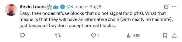 Captured screenshot of the reply by @KLoaec
