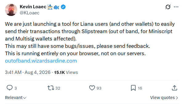 Captured screenshot: Out-of-band Slipstream tool for Liana