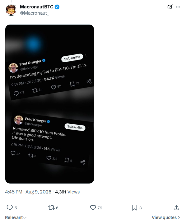 Captured screenshot: kloaec repost of Macronaut_