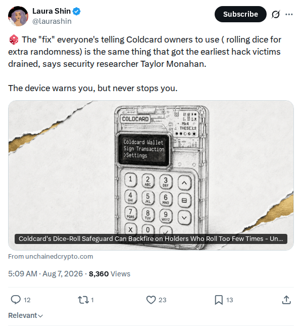 Captured screenshot: Dice-roll fix reported to have drained early victims