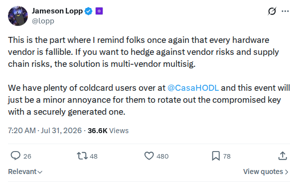 Captured screenshot: Multi-vendor multisig as vendor-risk hedge