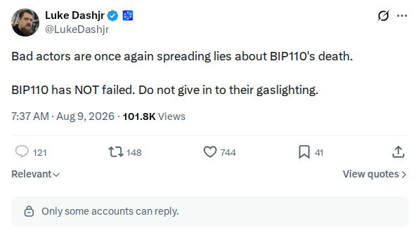 Captured screenshot: BIP-110 has not failed