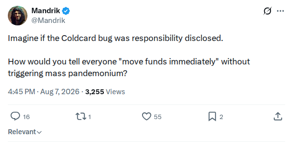Captured screenshot: The disclosure dilemma stated as a question