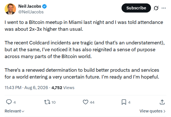 Captured screenshot: Meetup attendance and renewed purpose