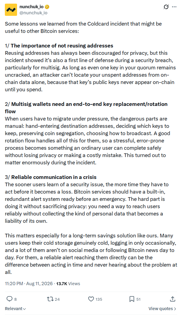Captured screenshot: Three lessons for Bitcoin services from the incident