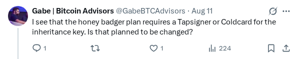 Captured screenshot of the reply by @GabeBTCAdvisors