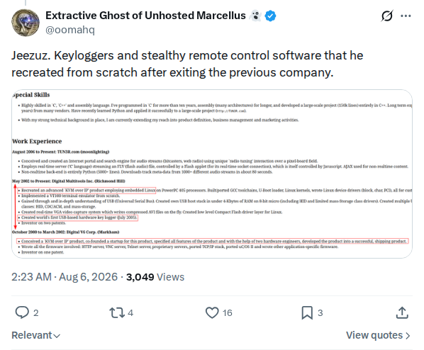 Captured screenshot: Résumé-screenshot allegation