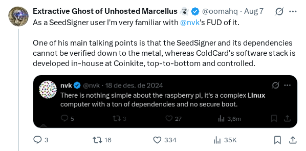 Captured screenshot of the post by @oomahq