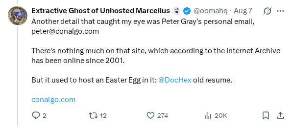 Captured screenshot of the reply by @oomahq