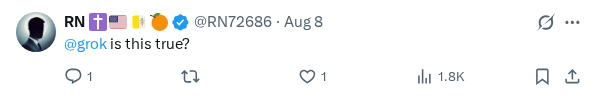 Captured screenshot of the reply by @RN72686
