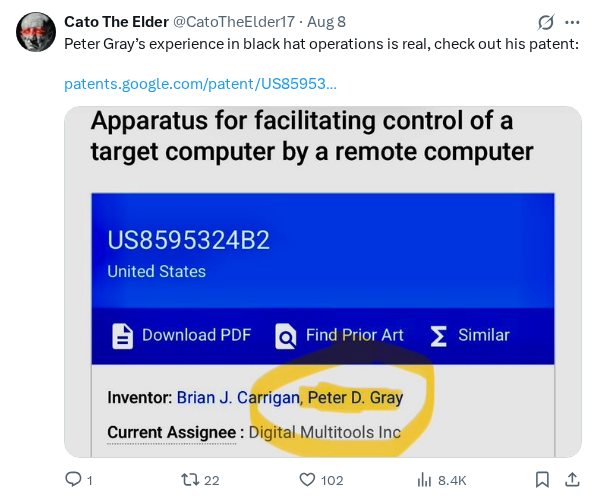Captured screenshot of the reply by @CatoTheElder17