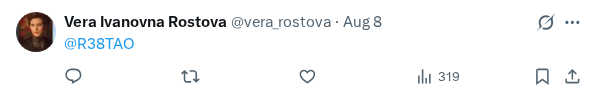 Captured screenshot of the reply by @vera_rostova