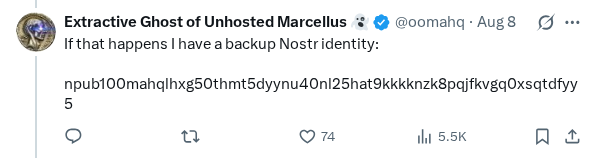 Captured screenshot of the reply by @oomahq
