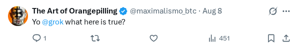 Captured screenshot of the reply by @maximalismo_btc