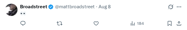 Captured screenshot of the reply by @mattbroadstreet