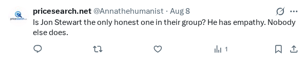 Captured screenshot of the reply by @Annathehumanist