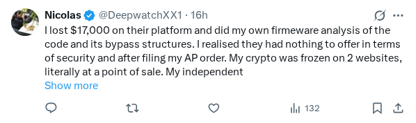 Captured screenshot of the reply by @DeepwatchXX1