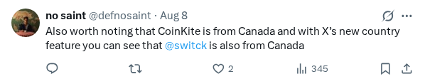 Captured screenshot of the reply by @defnosaint