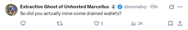 Captured screenshot of the reply by @oomahq