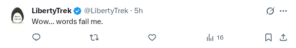Captured screenshot of the reply by @LibertyTrek