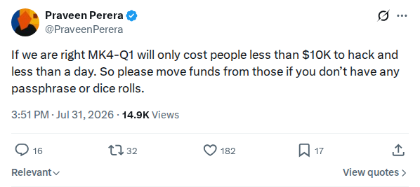 Captured screenshot: MK4-Q1 hack cost estimate under $10,000