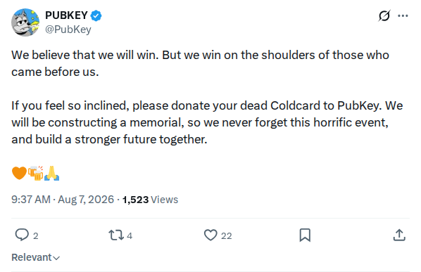 Captured screenshot: Call for donated devices for a memorial