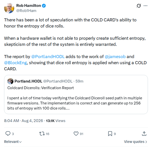 Captured screenshot: Dice-roll verification endorsement