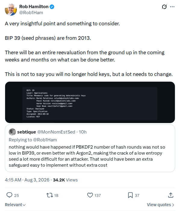 Captured screenshot: Seed-standard reevaluation remark