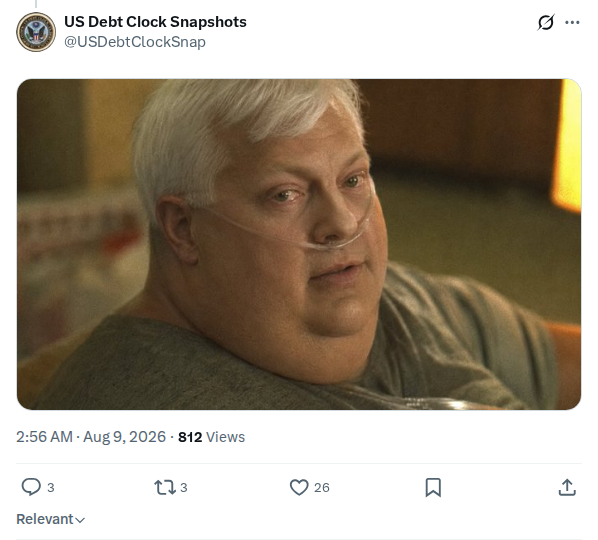Captured screenshot: theinstagibbs repost of USDebtClockSnap