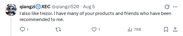 Captured screenshot of the reply by @qiangzi520