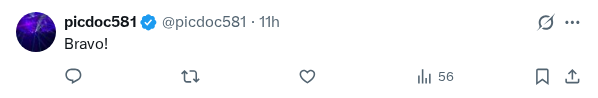 Captured screenshot of the reply by @picdoc581
