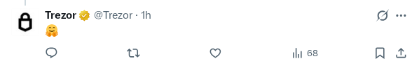 Captured screenshot of the reply by @Trezor